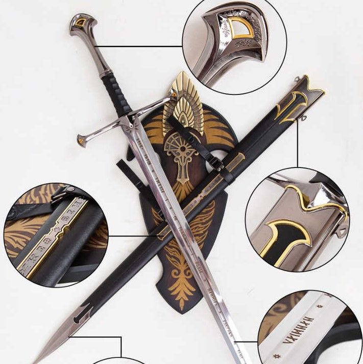 Anduril Schwert mit Scheide und Wanddisplay