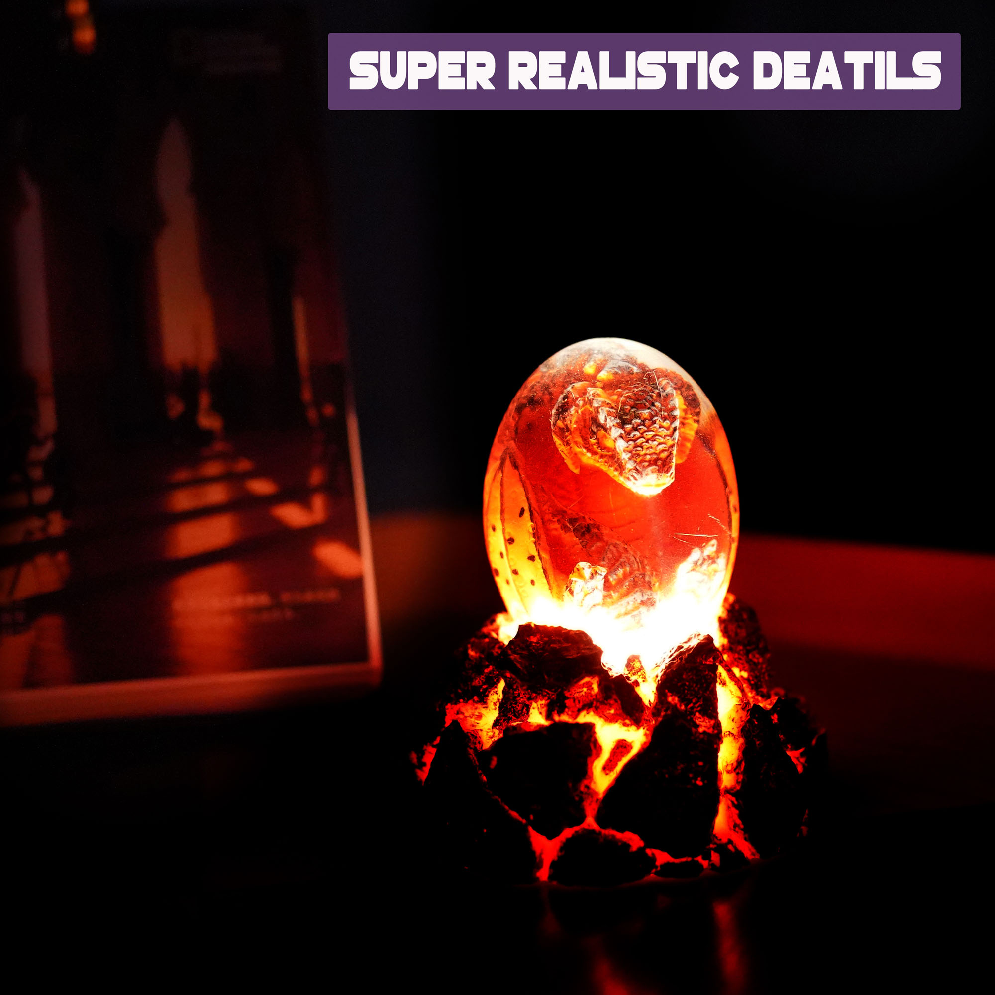 Lava Drachenei Lampe, Orange