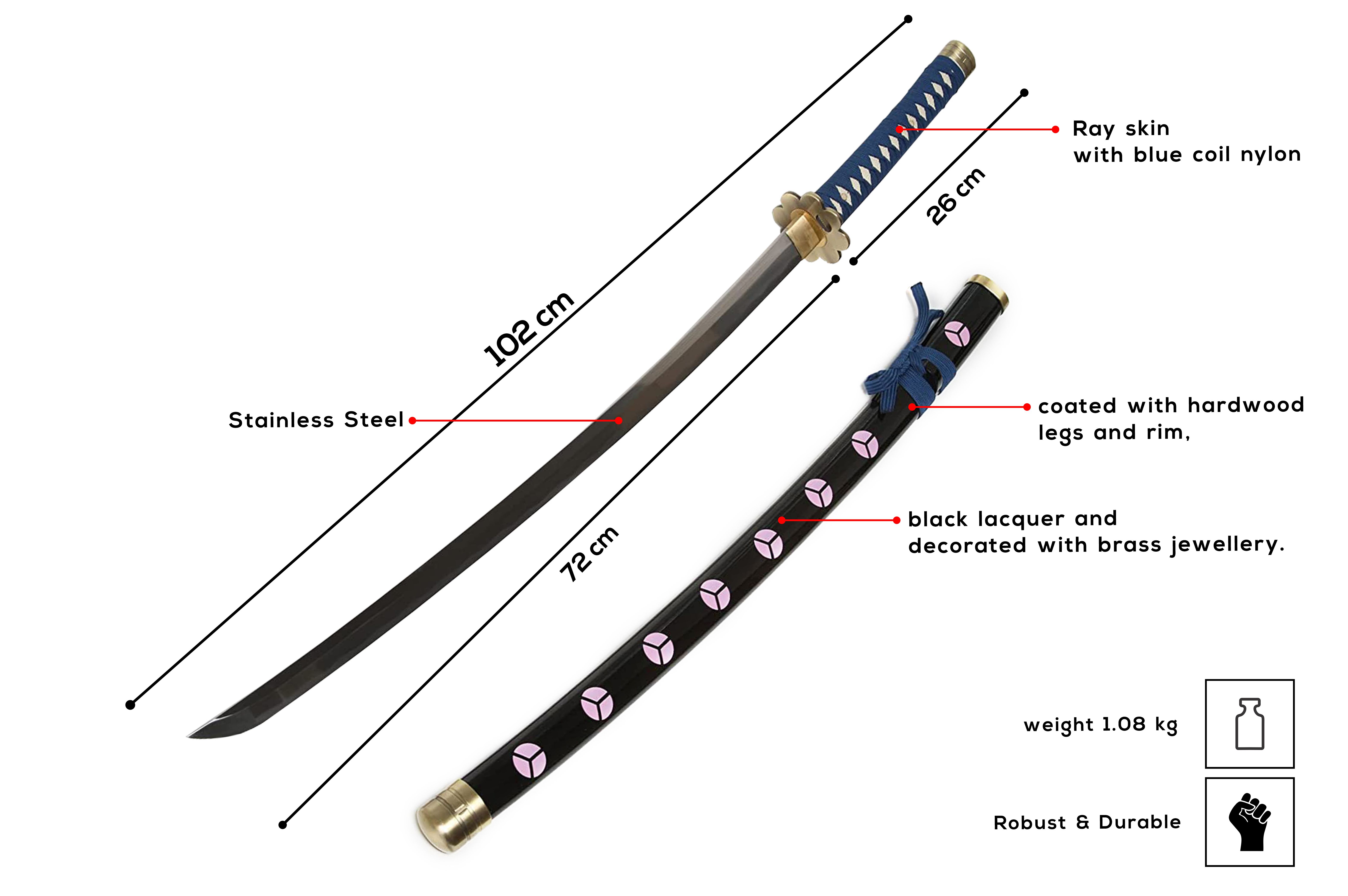 One Piece - Roronoa Zoro Katana - gefaltet - set