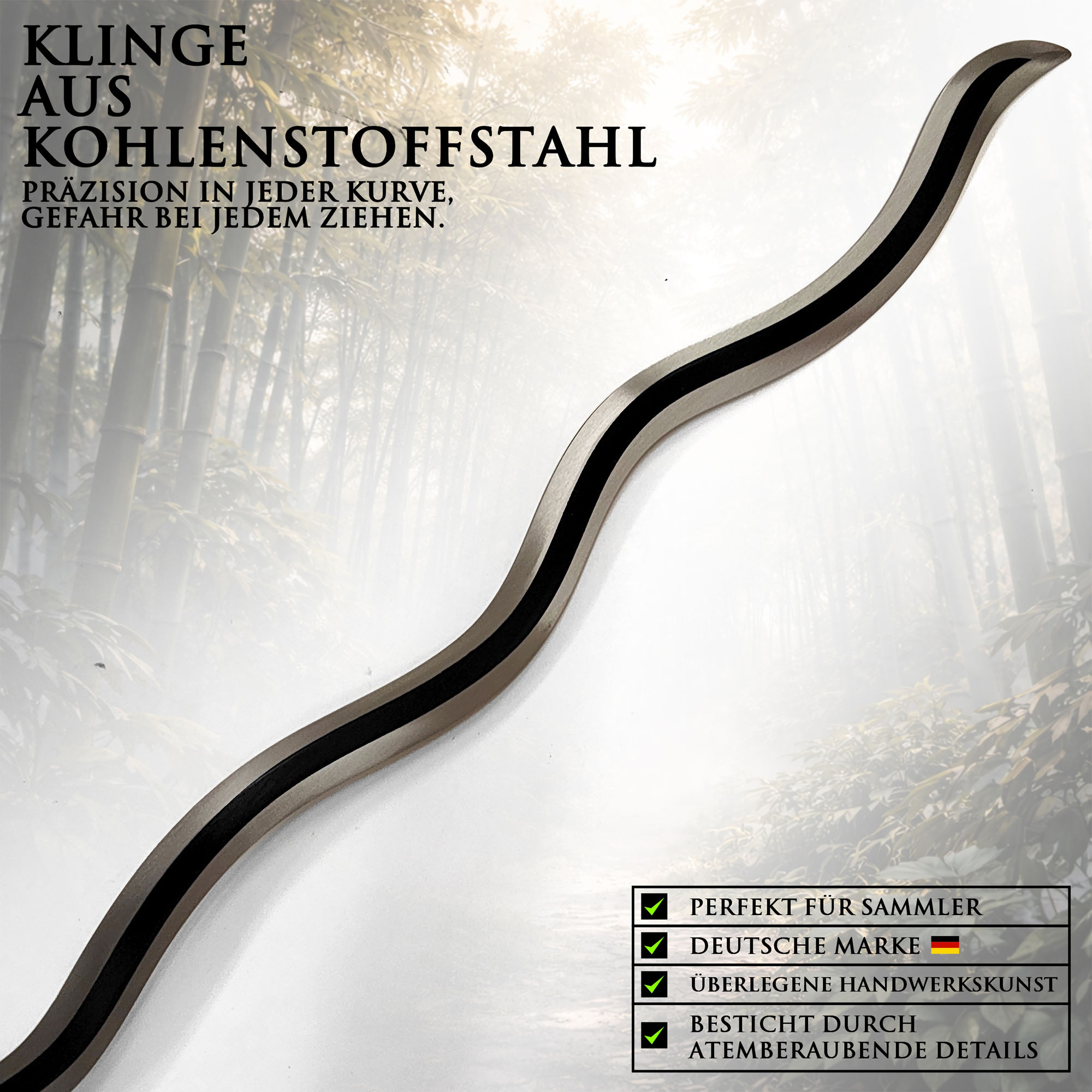 Demon Slayer Obanai Iguro Katana 103 cm mit Scheide – Nichirin Schwert Serpent Hashira – Karbonstahl Klinge Anime Replik mit Holzgriff und Metall Tsuba – Cosplay & Sammlerstück
