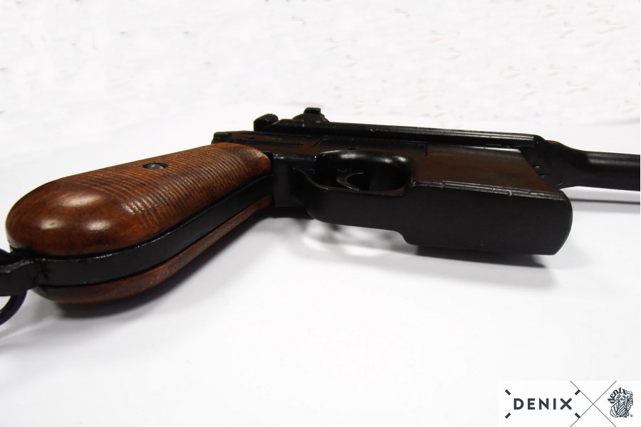 Mauser (Pistole) schwarz C 96 mit lackiertem Holzgriff