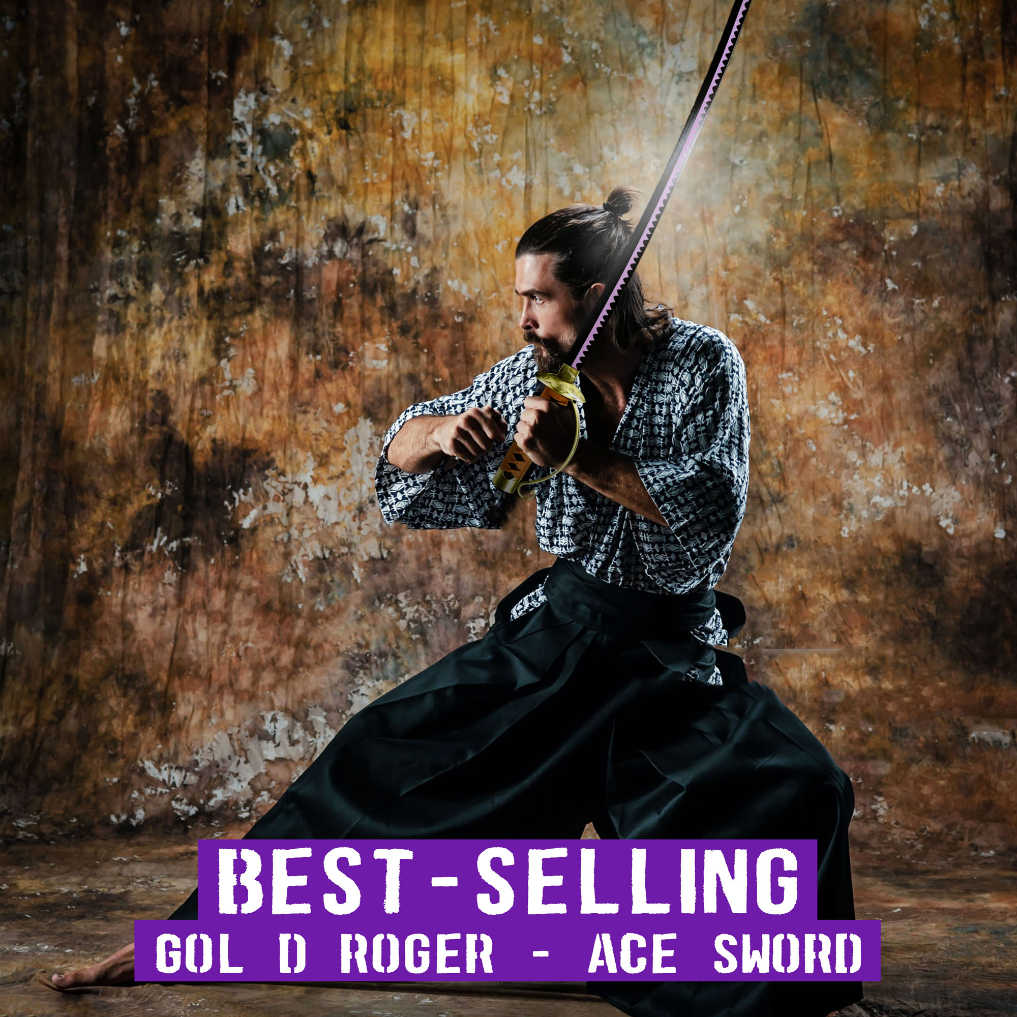 One Piece - Gol D Roger -  Ace Schwert mit Scheide (Brauner Griff)