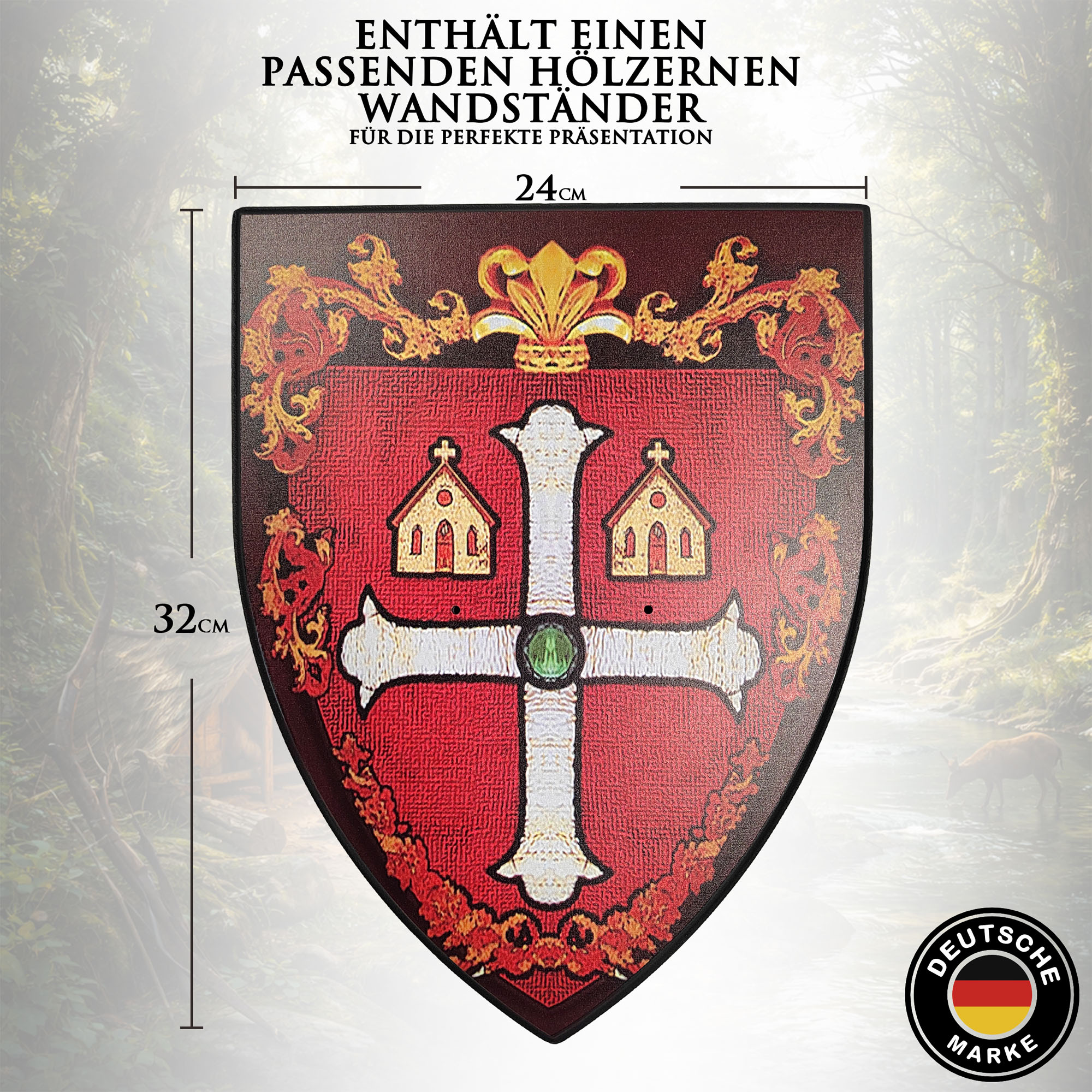 Robin Hood Schwert 114cm | Mittelalter Filmschwert aus Stahl mit Holzgriff & Wandhalter | Prinz der Diebe Replik | Kostümwaffe & Deko für Sammler