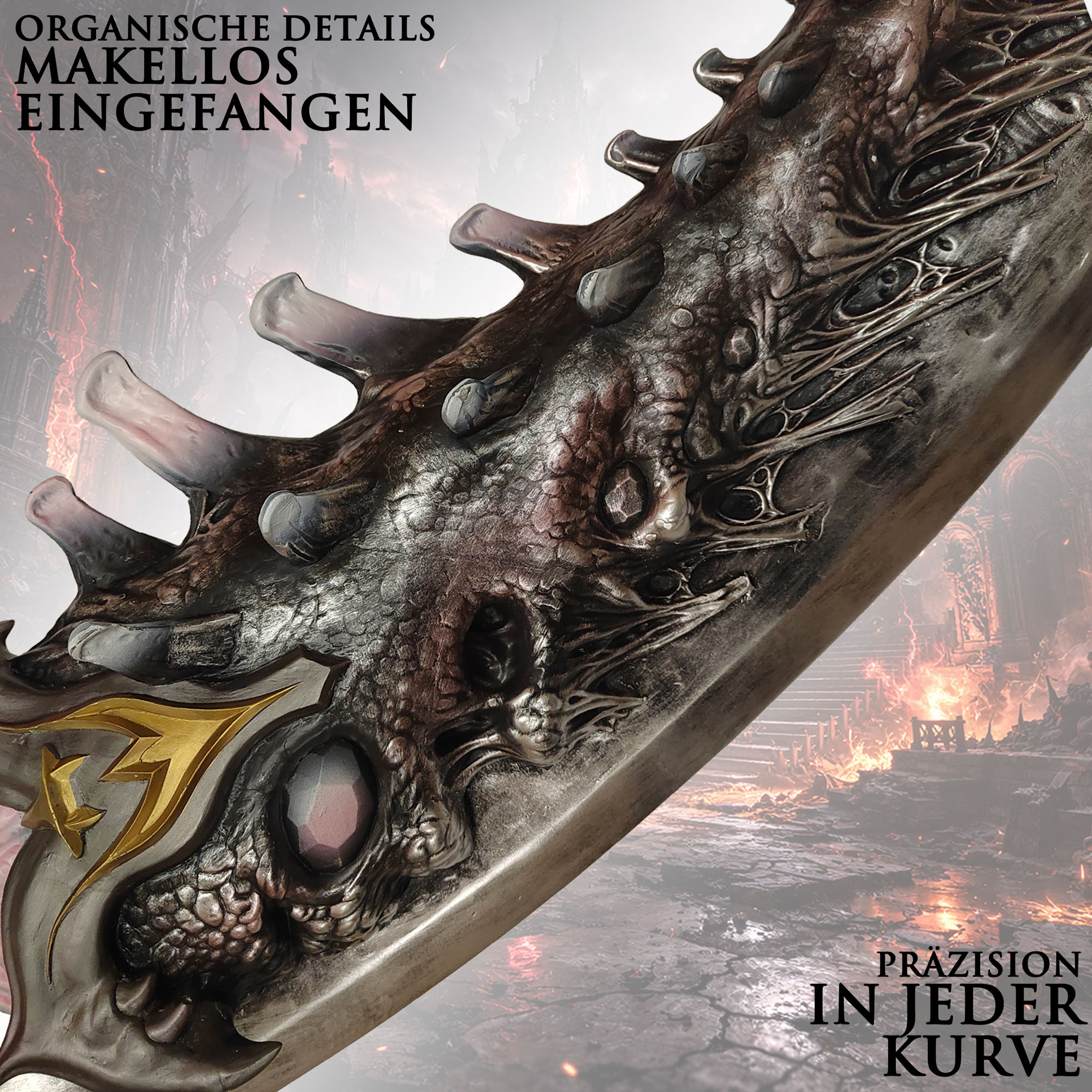 Devil May Cry 5 Sparda Schwert Replik 134 cm – Devil Arm Sparda 1:1 Deko Riesenschwert aus Harz und Fiberglas – DMC 5 Sammlerstück Cosplay Waffe Legendärer Dunkler Ritter