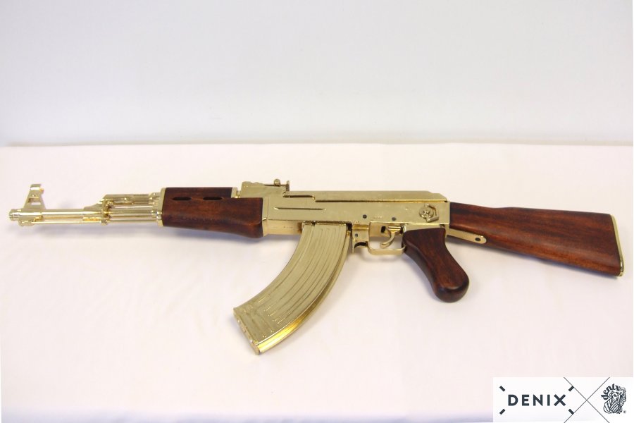 MG Kalaschnikow AK 47 von 1947 Russland, vergoldete Sadam-Ausführung