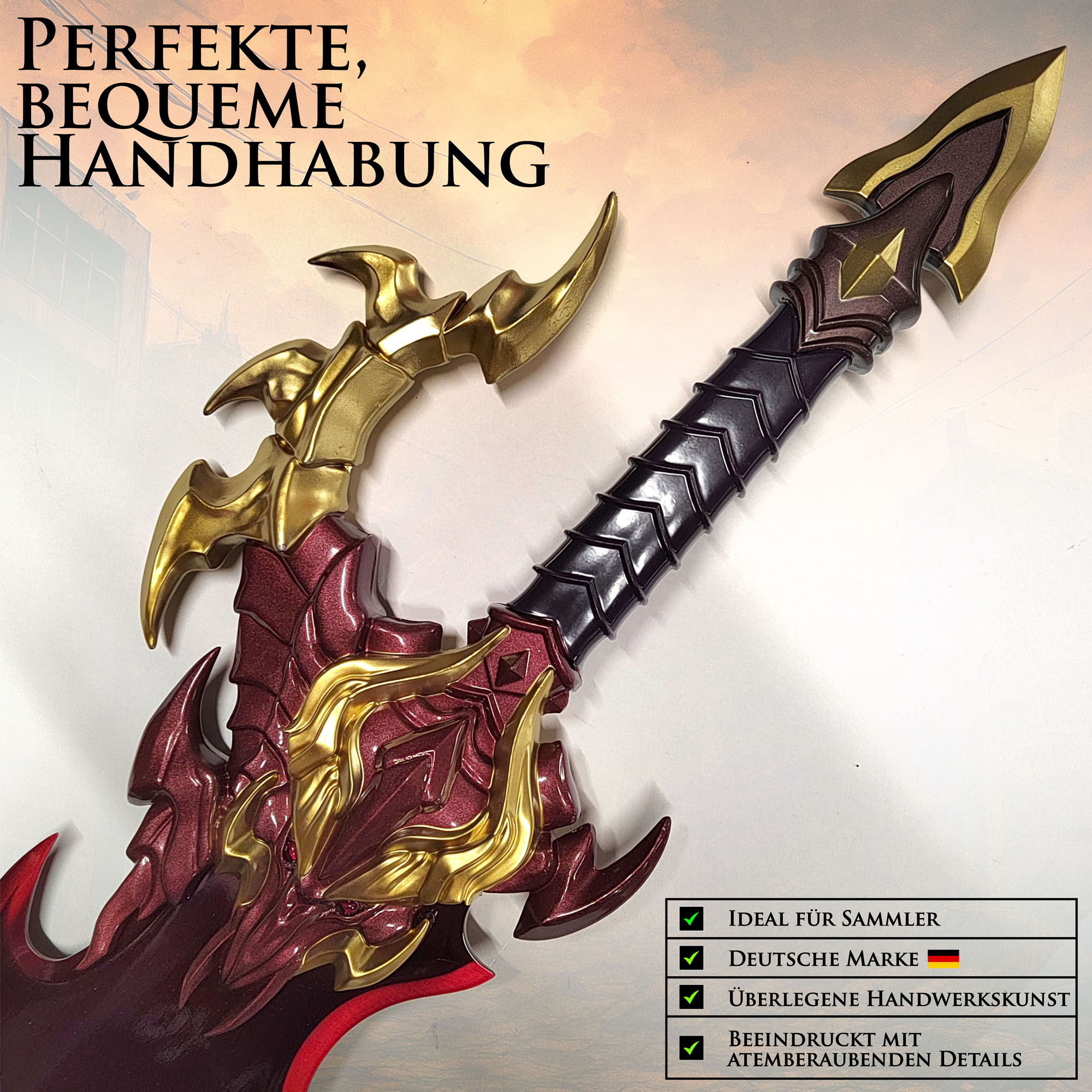 Solo Leveling Dämonenkönig Dolche 2er Set von Sung Jinwoo | Massive 69cm Stahl Repliken mit Wandhalterung | Waffe des Schattenmonarchen | Anime Manhwa Deko Waffen