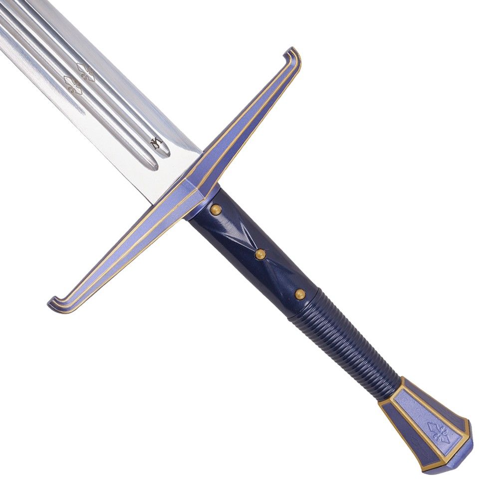 Kingdom Come Deliverance 2 Lingua Belli Langschwert 113,5cm | KCD II Replik aus echtem Stahl mit Vollmetall-Griff | Inkl. Holz-Wandhalterung | Mittelalter Bastardschwert Cosplay & Deko-Waffe