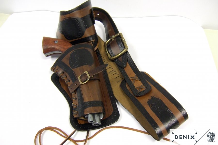 Coltgürtel aus Leder inklusive 24 Kugeln, für 1 Colt