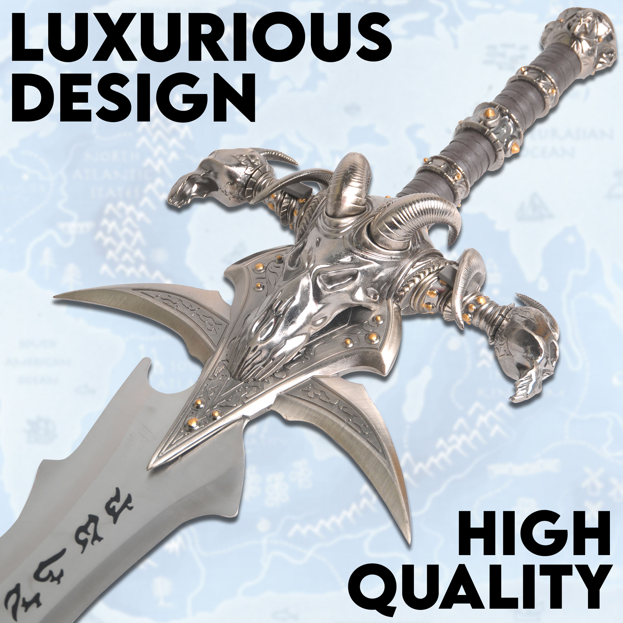 Warcraft - Frostmourne Schwert - Replik mit Wanddisplay