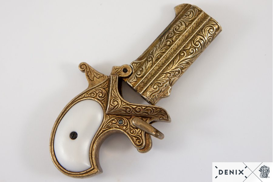 Derringer, Doppellauf, Kal.41, messingf. Perlmuttimit, USA 1866 