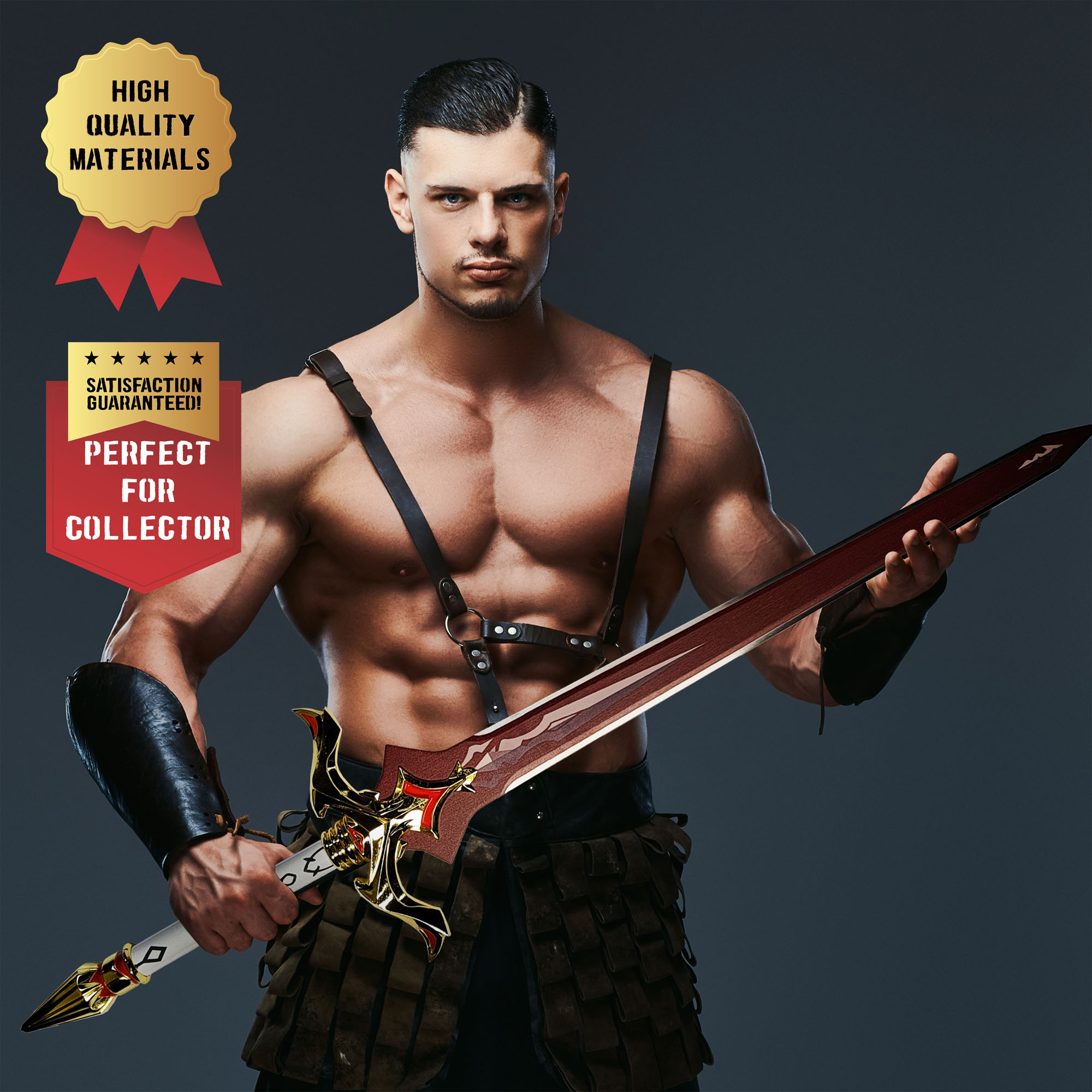 Genshin Impact - Royales Schwert mit Scheide, Genshin Impact Cosplay, Katana Schwert echt Samurai Schwert aus Stahl, Dekoration für einen Sammler oder als Geschenk