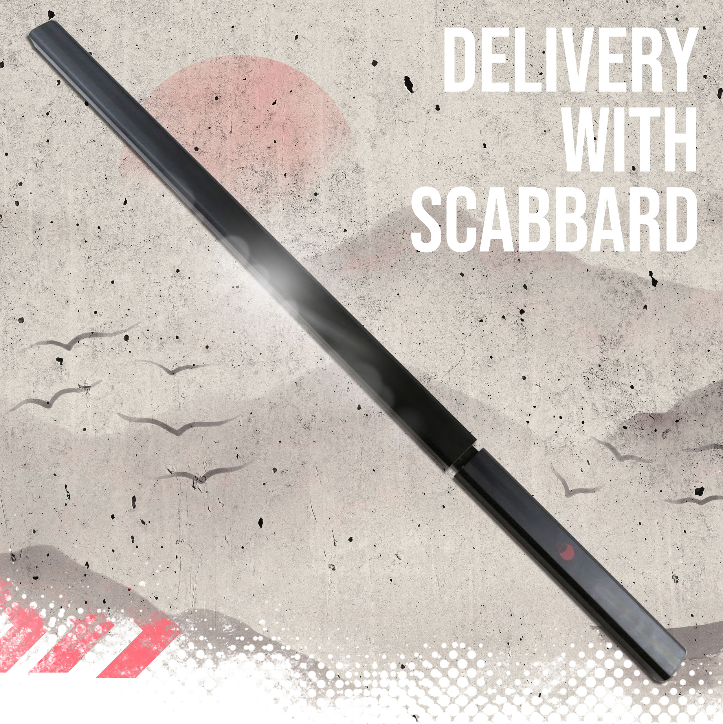 Sasuke Uchiha Anime Katana - schwarz handgeschmiedet, Sasuke Schwert mit Scheide, Ninja, Samuraischwert, Anime Sasuke Schwert für Anime Kostüm & Anime Geschenke