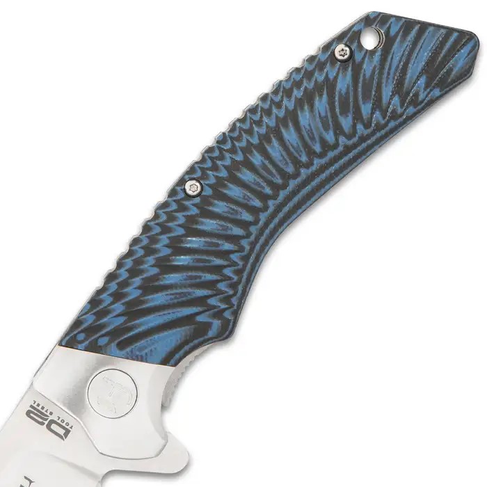 Honshu schwarz/blau Sekyuriti Kugellager Taschenmesser - D2 Werkzeug Stahlklinge