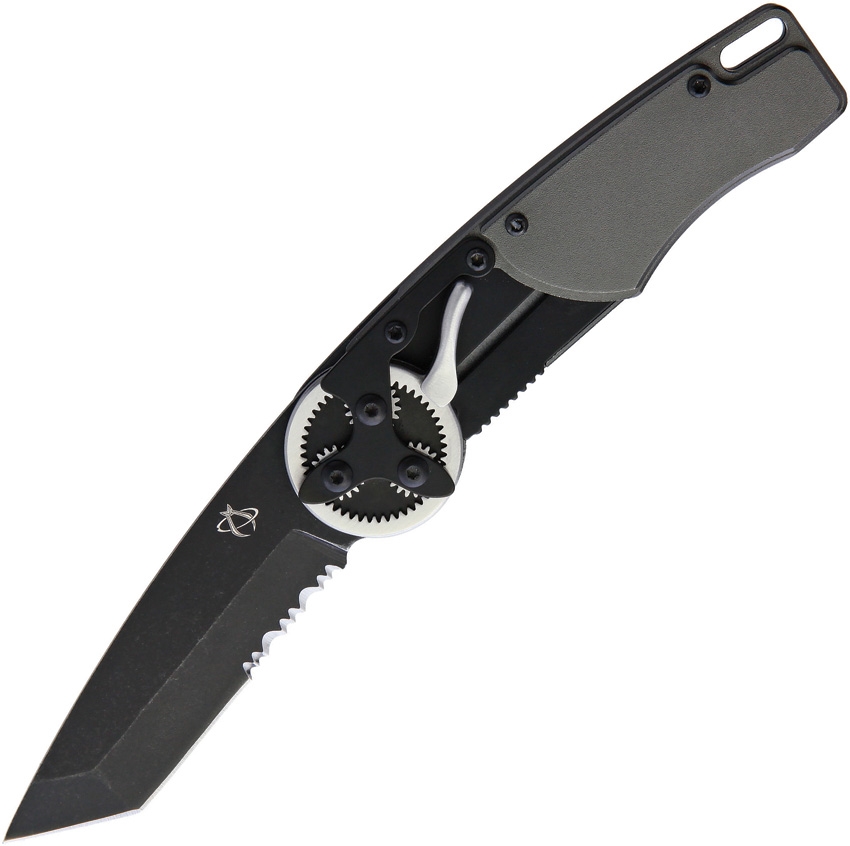 Gearhead Kombi-Tanto-Klinge mit schwarzem Stonewash-Finish	