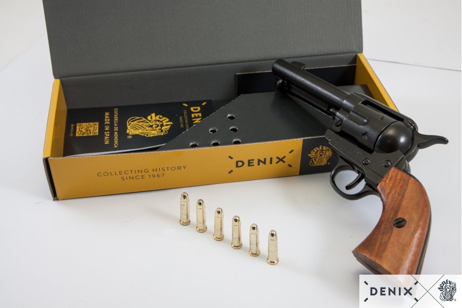 45er Colt Peacemaker schwarz, mit 6 Kugeln