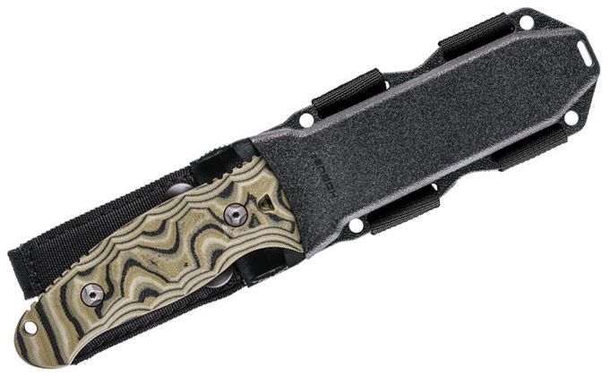 EX-F02, 154CM Stonewashed-Clip-Point-Klinge, grüner G-Mascus-Griff
