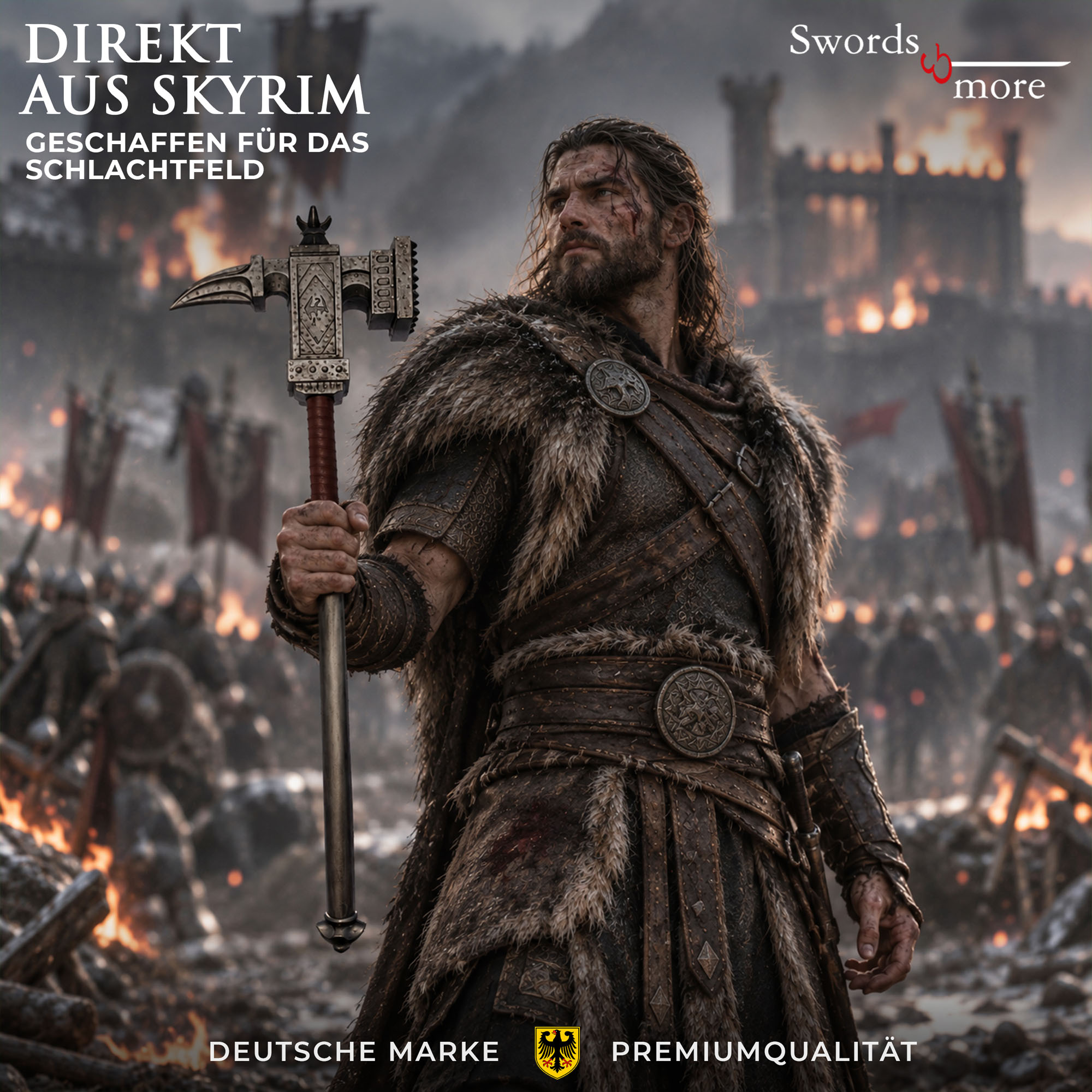 Skyrim Dragonborn Champions Club Hammer Metall Replik Inkl Wandhalter 86 cm