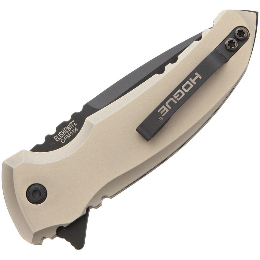 X1-Microflip, CPM-154 Schwarze Cerakoted-Klinge, flacher Dark Earth-Aluminiumgriff