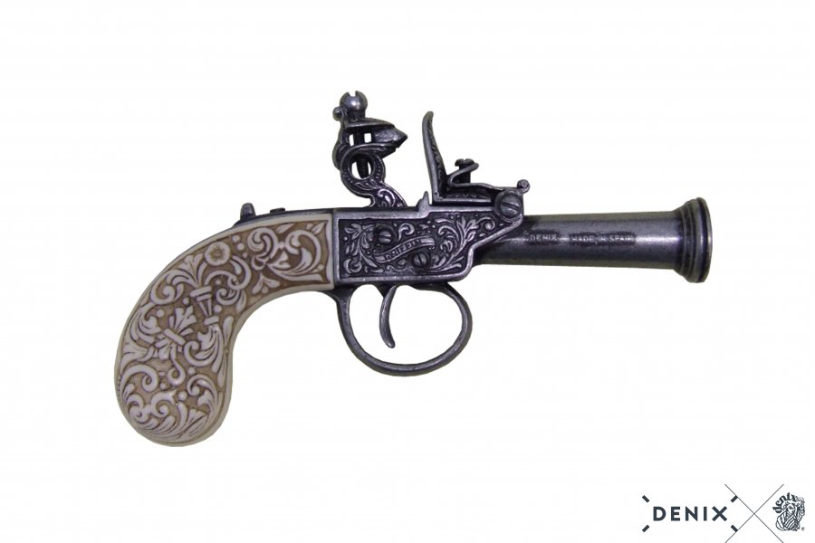 Englische Steinschlosspistole 1798, grau, mit Kunststoffgriff