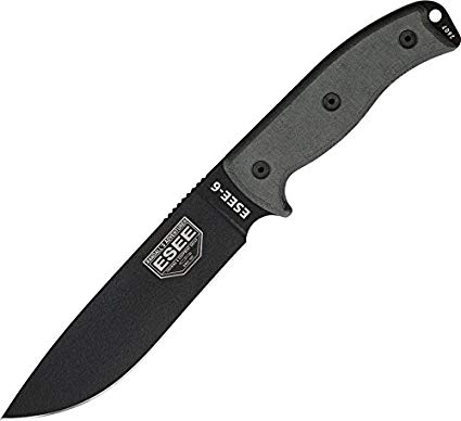 Esee Modell 6, glatte Schneide, schwarz