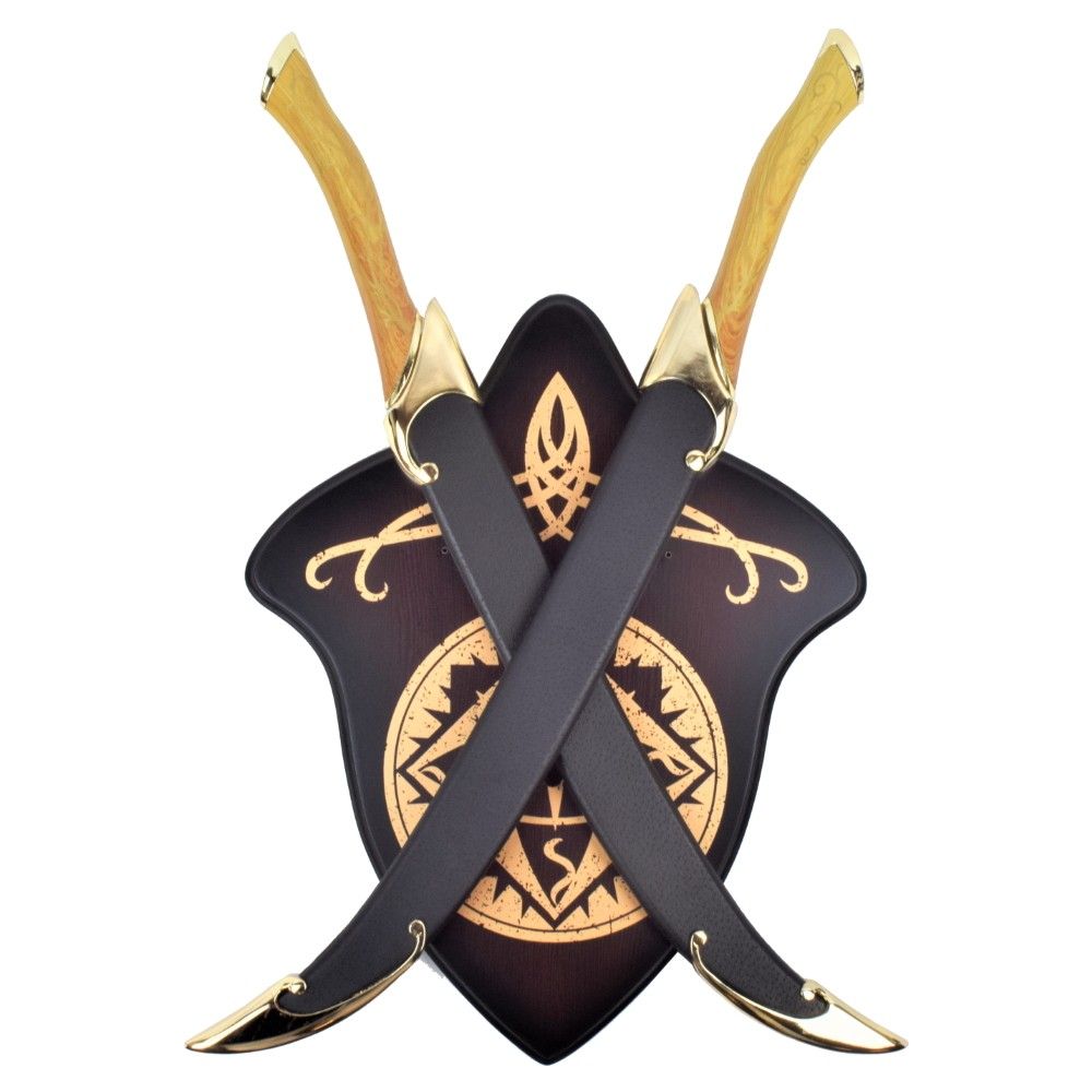 Herr der Ringe Legolas Elbendolche: Zwillings-Set mit Scheiden & Wandhalter