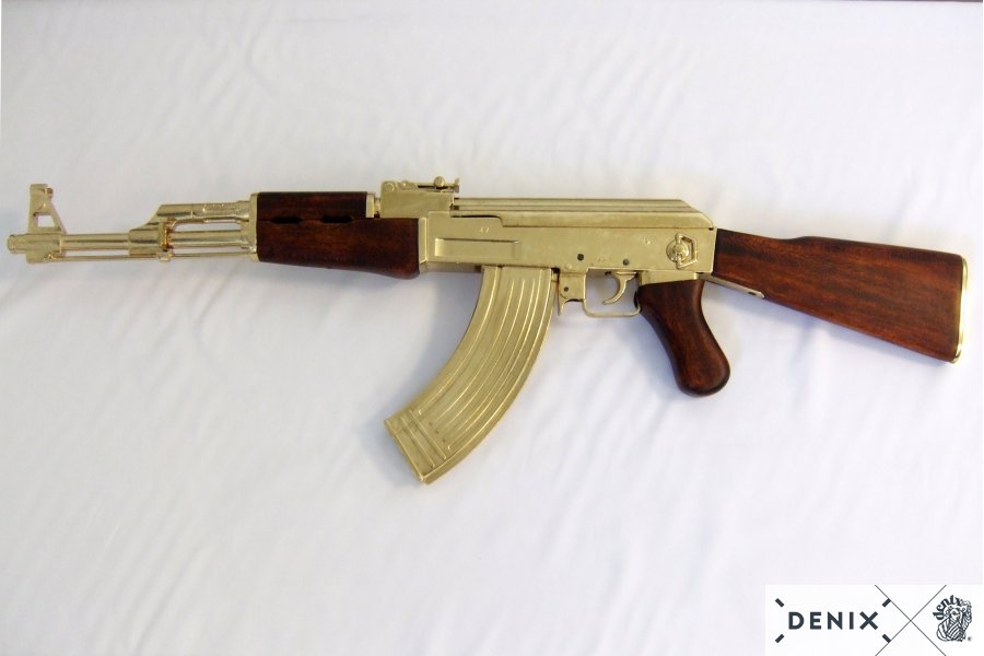 MG Kalaschnikow AK 47 von 1947 Russland, vergoldete Sadam-Ausführung