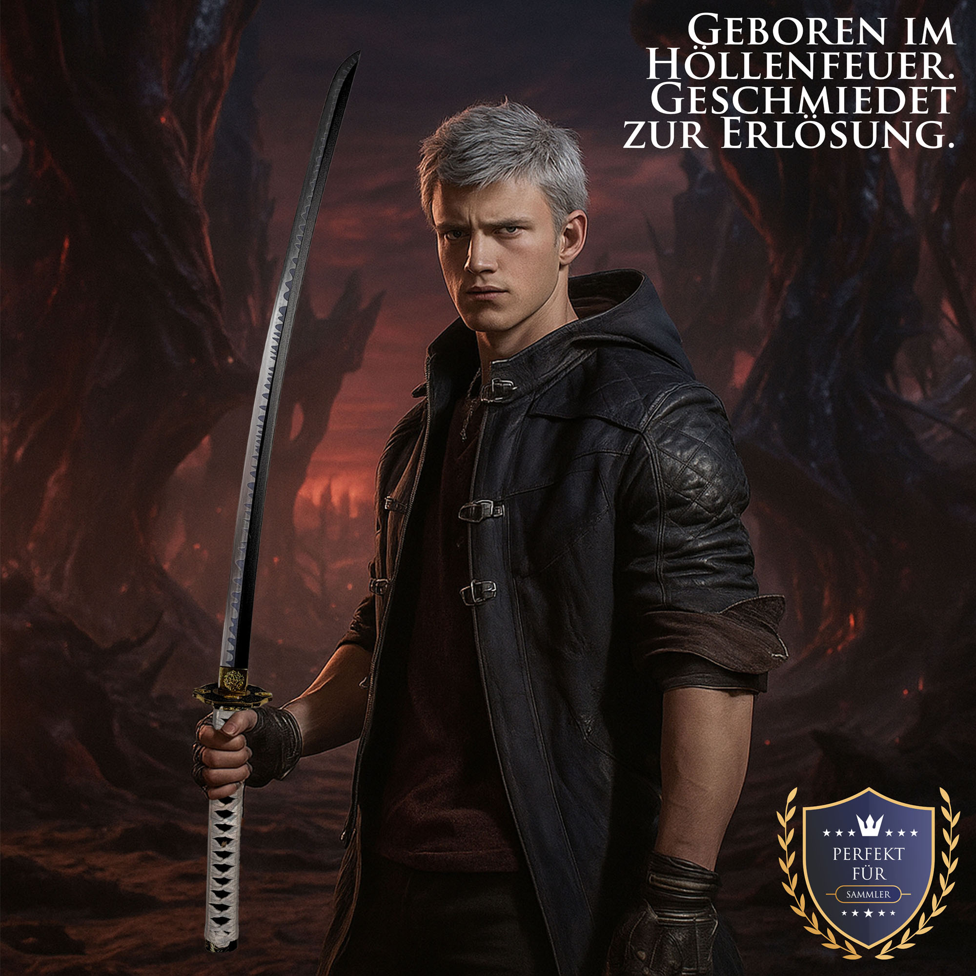Devil May Cry 5 - Nero's Neues Schwert mit Scheide, Handgeschmiedete und scharfe Klinge