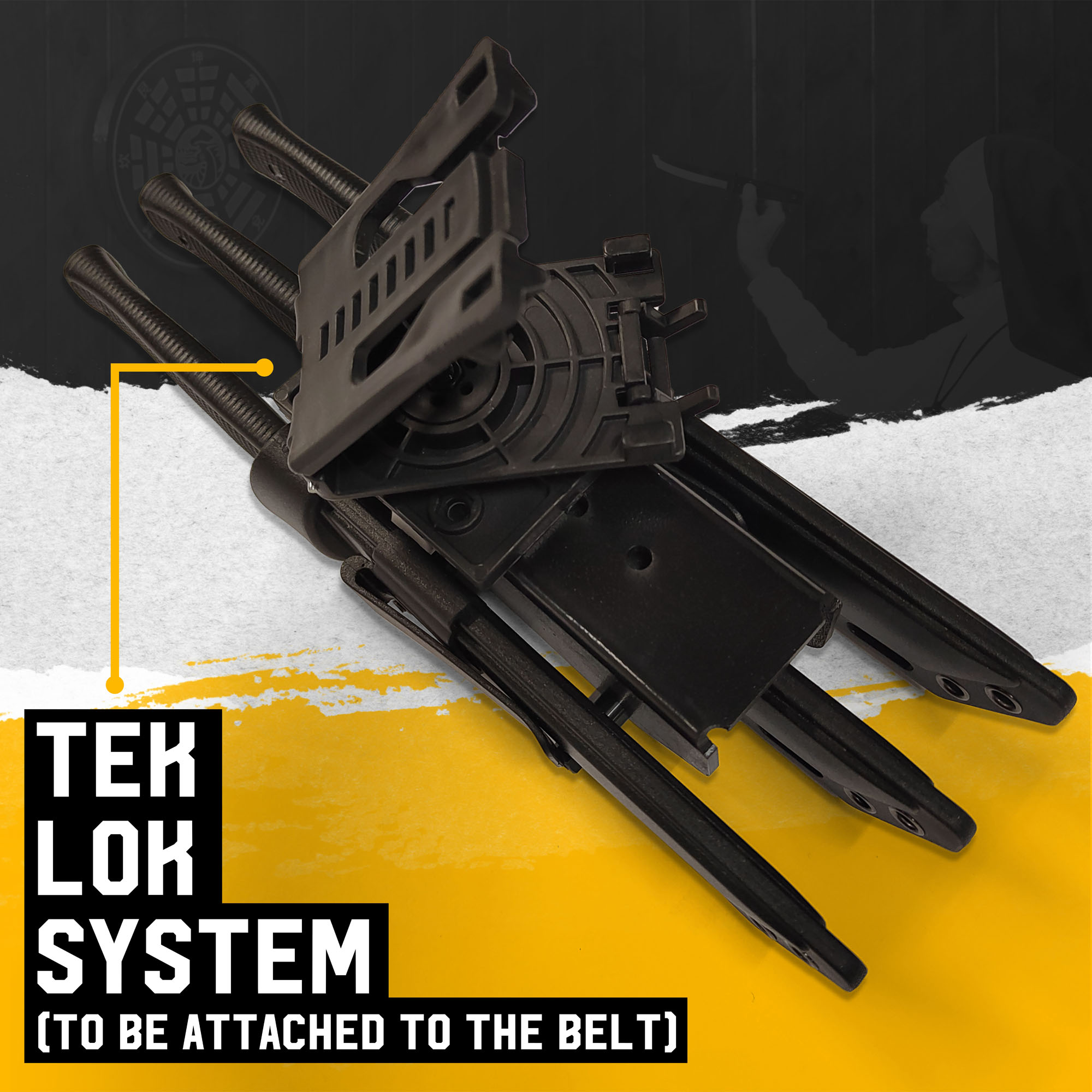 3 Tanto-Wurfmesser mit Kydex-Scheide & Tek-Lok System