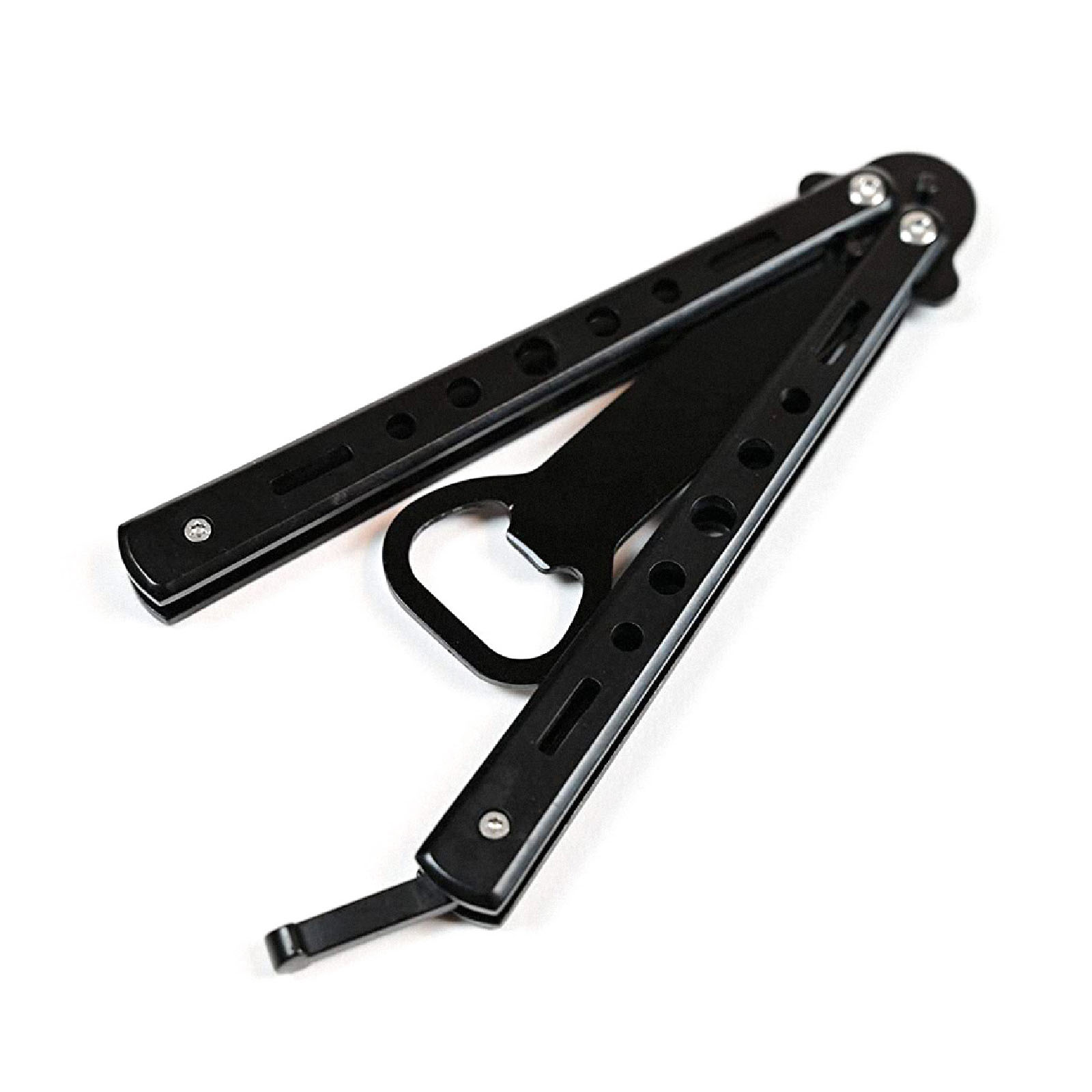 Schwarzer Balisong Flaschenöffner
