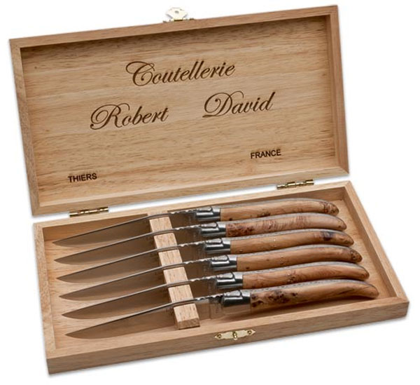 Laguiole Steakmesserset Wacholderholz