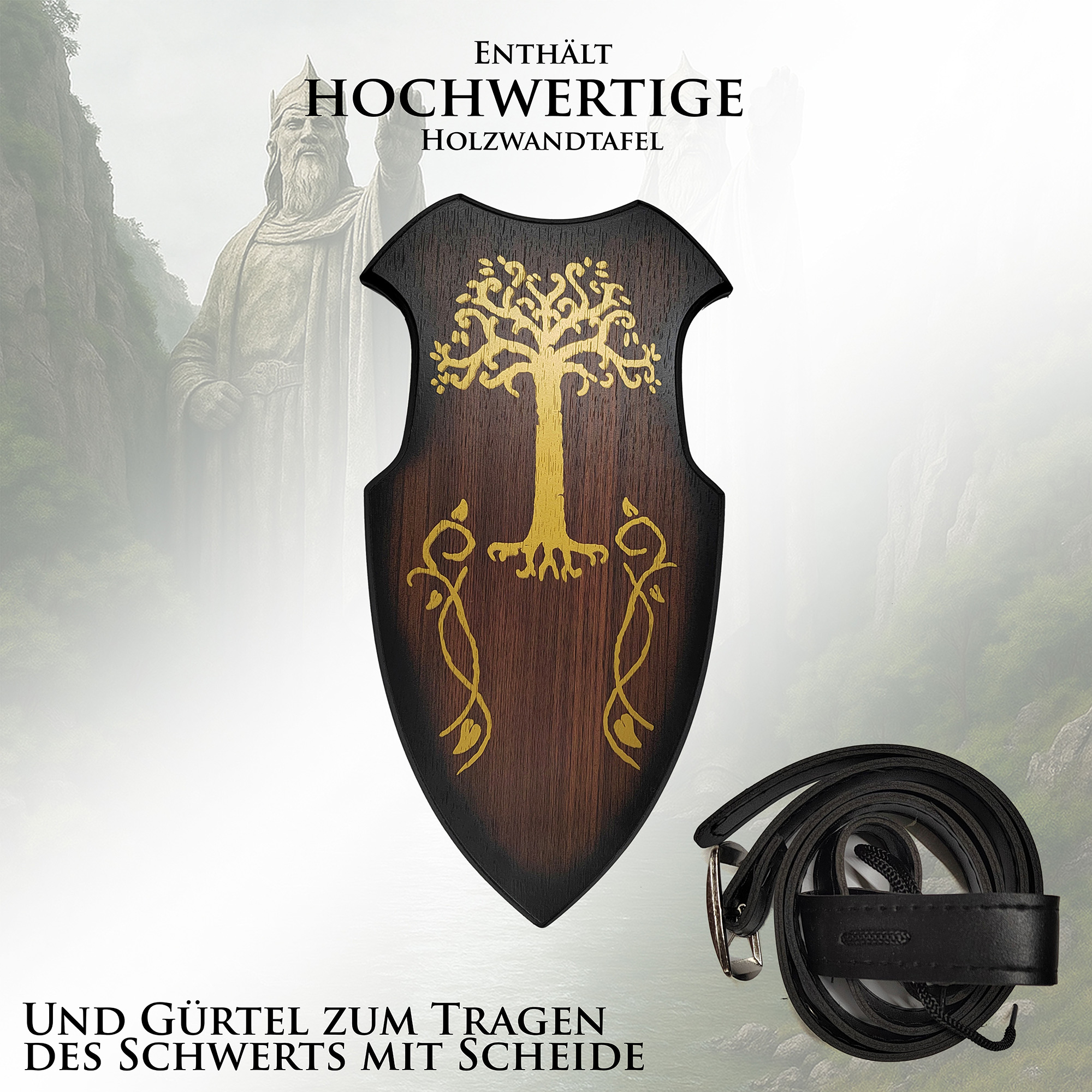 Königsschwert mit Scheide, Handgeschmiedet, Scharfe Klinge