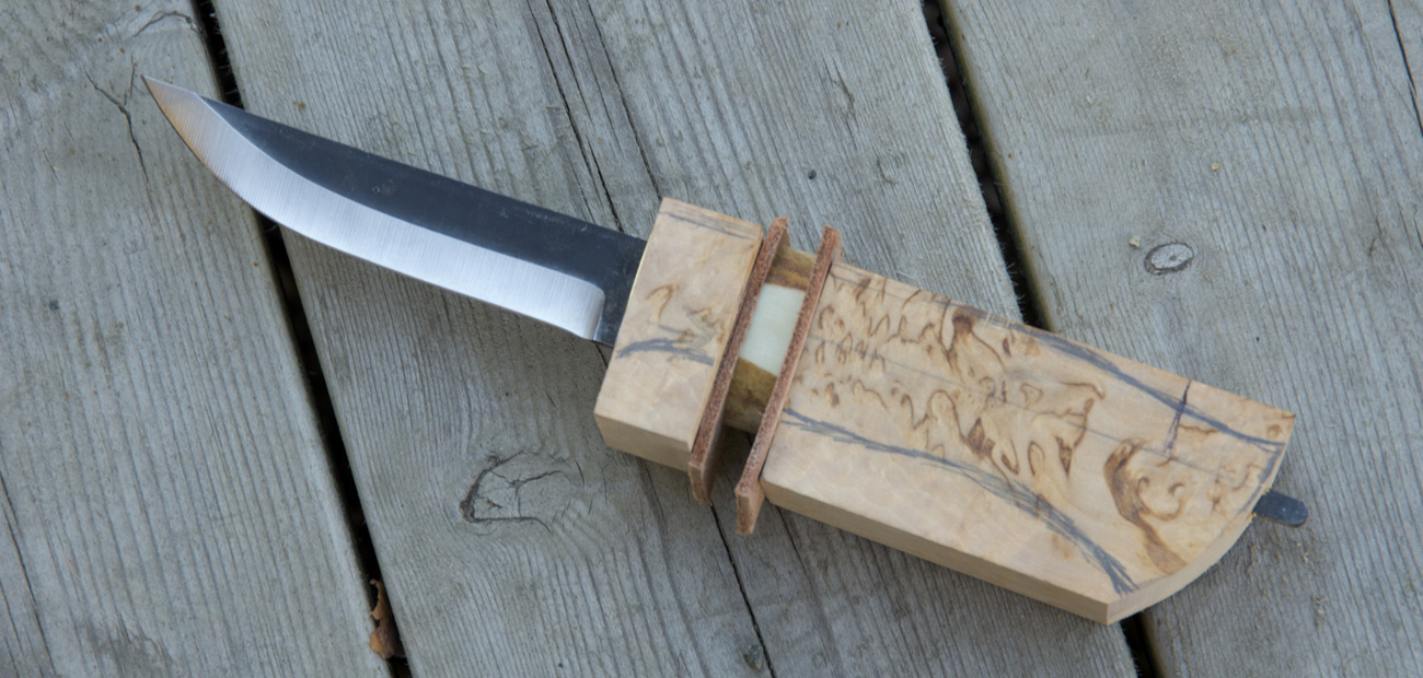 Scandi Puukko Messerset - Karbonstahl/Griffschalen aus Birke