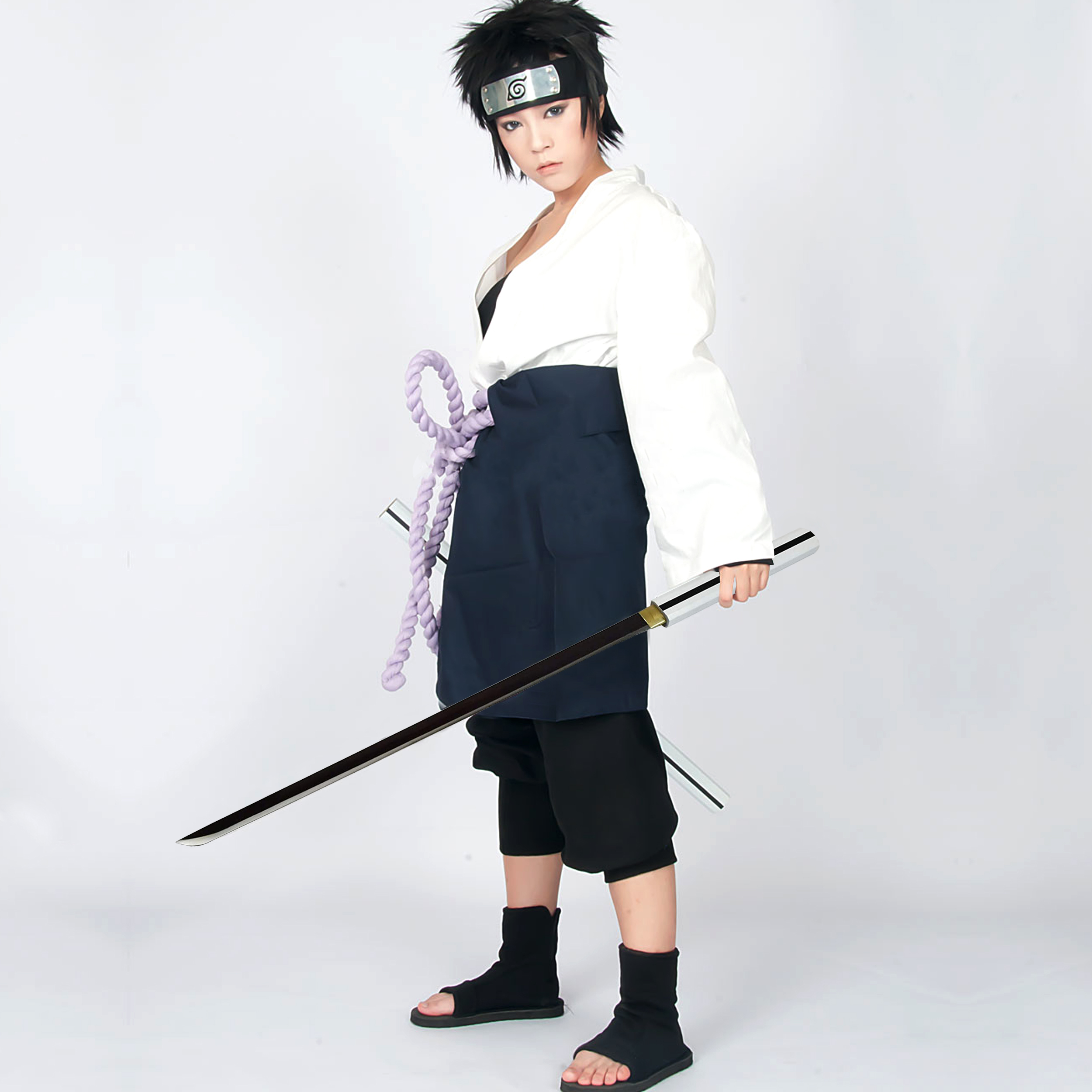 Sasuke Uchiha Anime Katana - handgeschmiedet&gefaltet, Set, Kusanagi, Carbon Stahl mit Scheide 101cm, Ninja Schwert, Anime Schwert mit Schwertpflegeset für Kostüm & Anime Geschenke