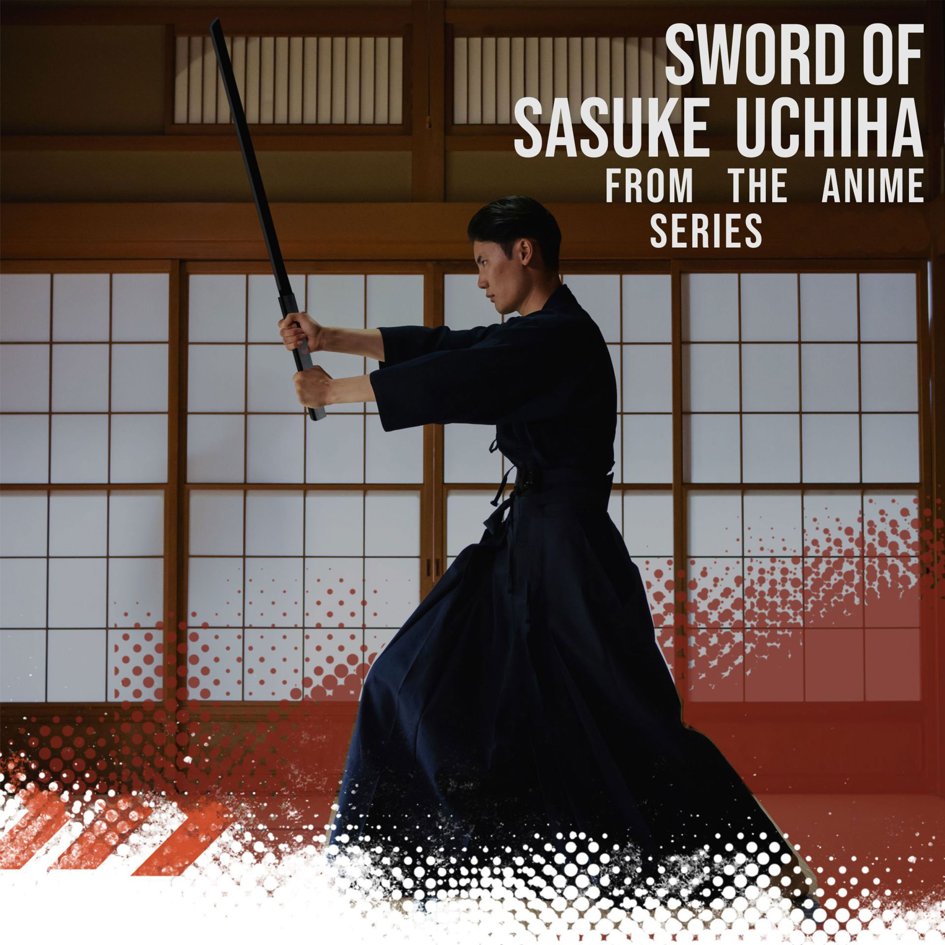 Sasuke Uchiha Anime Katana - schwarz handgeschmiedet, Sasuke Schwert mit Scheide, Ninja, Samuraischwert, Anime Sasuke Schwert für Anime Kostüm & Anime Geschenke