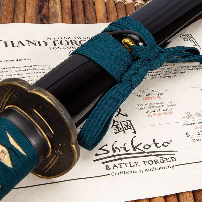 Shikoto Hammergeschmiedetes Longquan Master Teal Katana