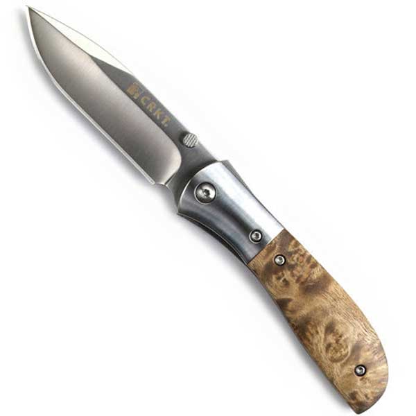 M4- gemaserter Holzgriff, Edelstahlpolster, scharf,LAWKS Messer