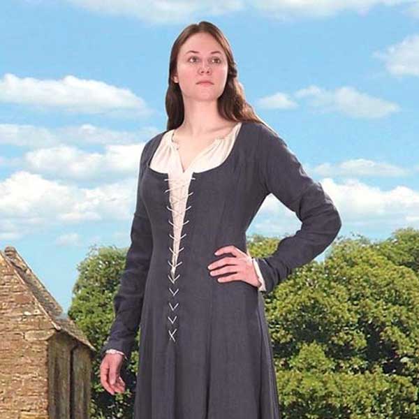 Maid Marion Blaues Kleid mit Unterkleid