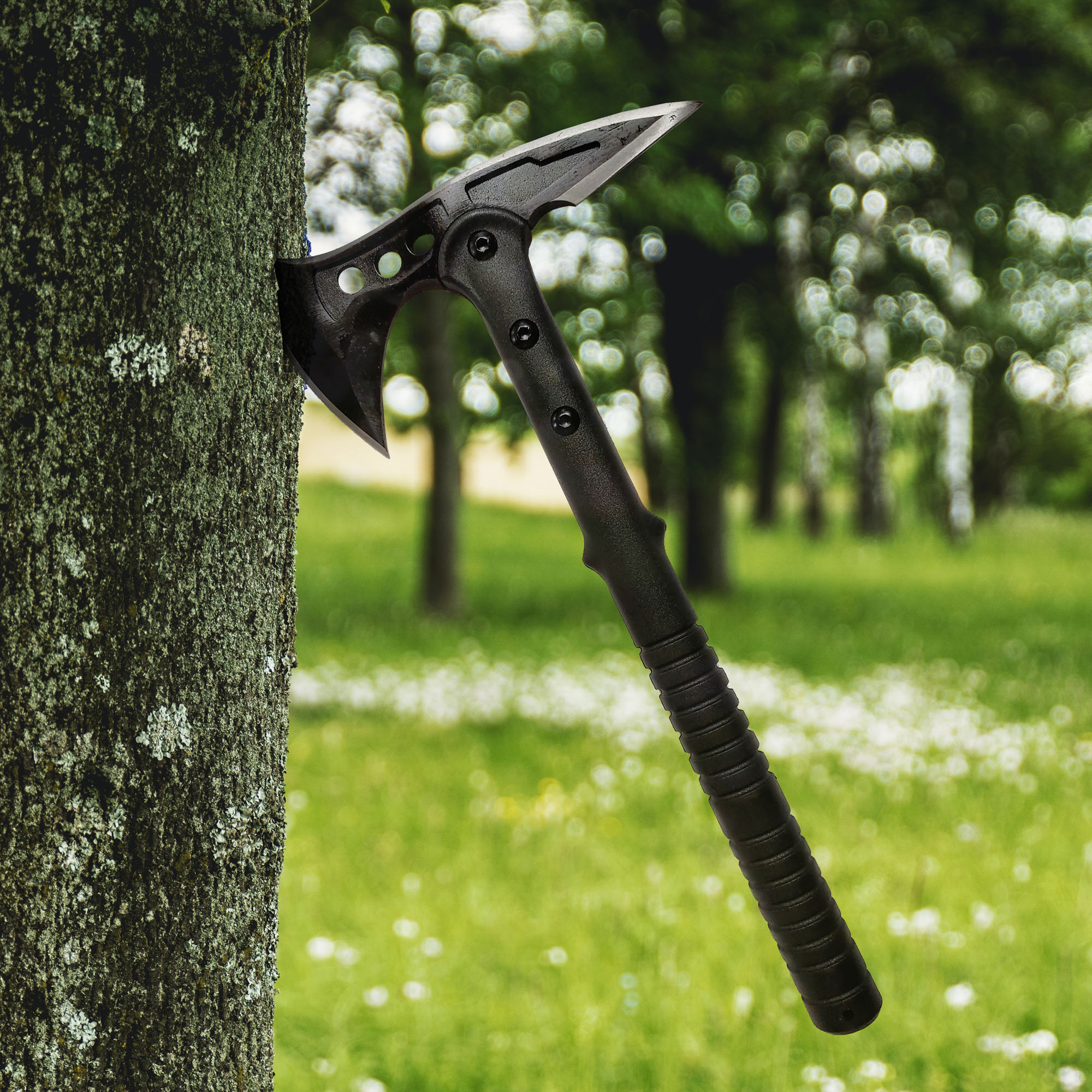 Outdoor Axt mit Stachelkopf und Scheide