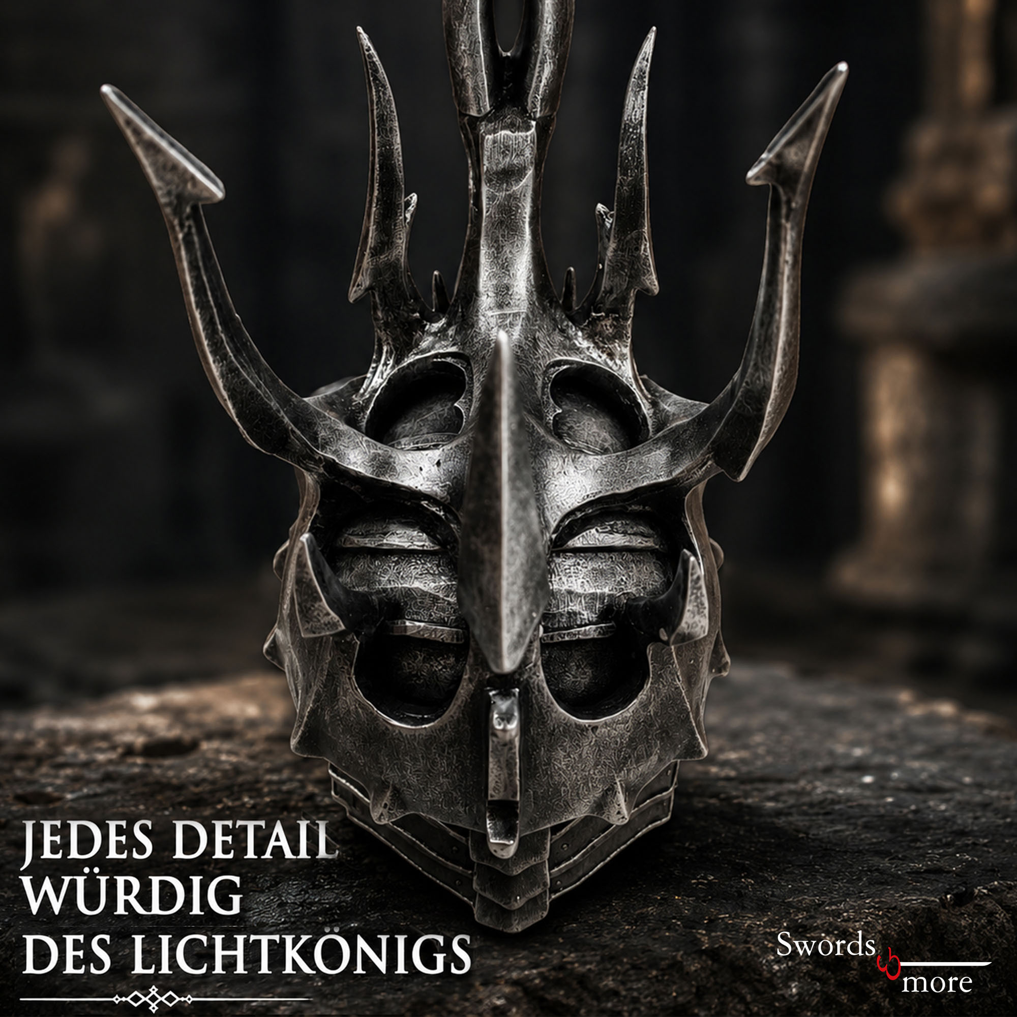 World of Warcraft Lichkönig Helm der Herrschaft: 3 kg Replika & Holzständer