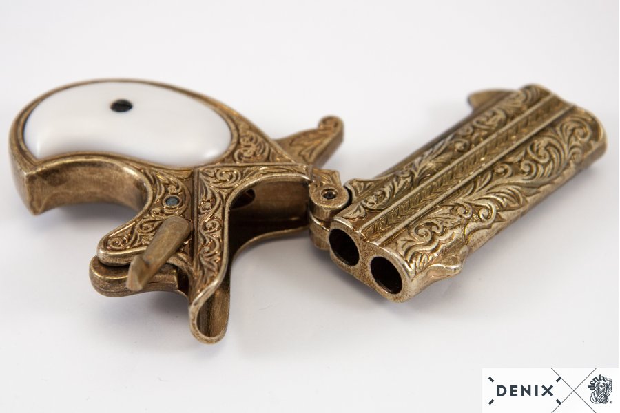 Derringer, Doppellauf, Kal.41, messingf. Perlmuttimit, USA 1866 