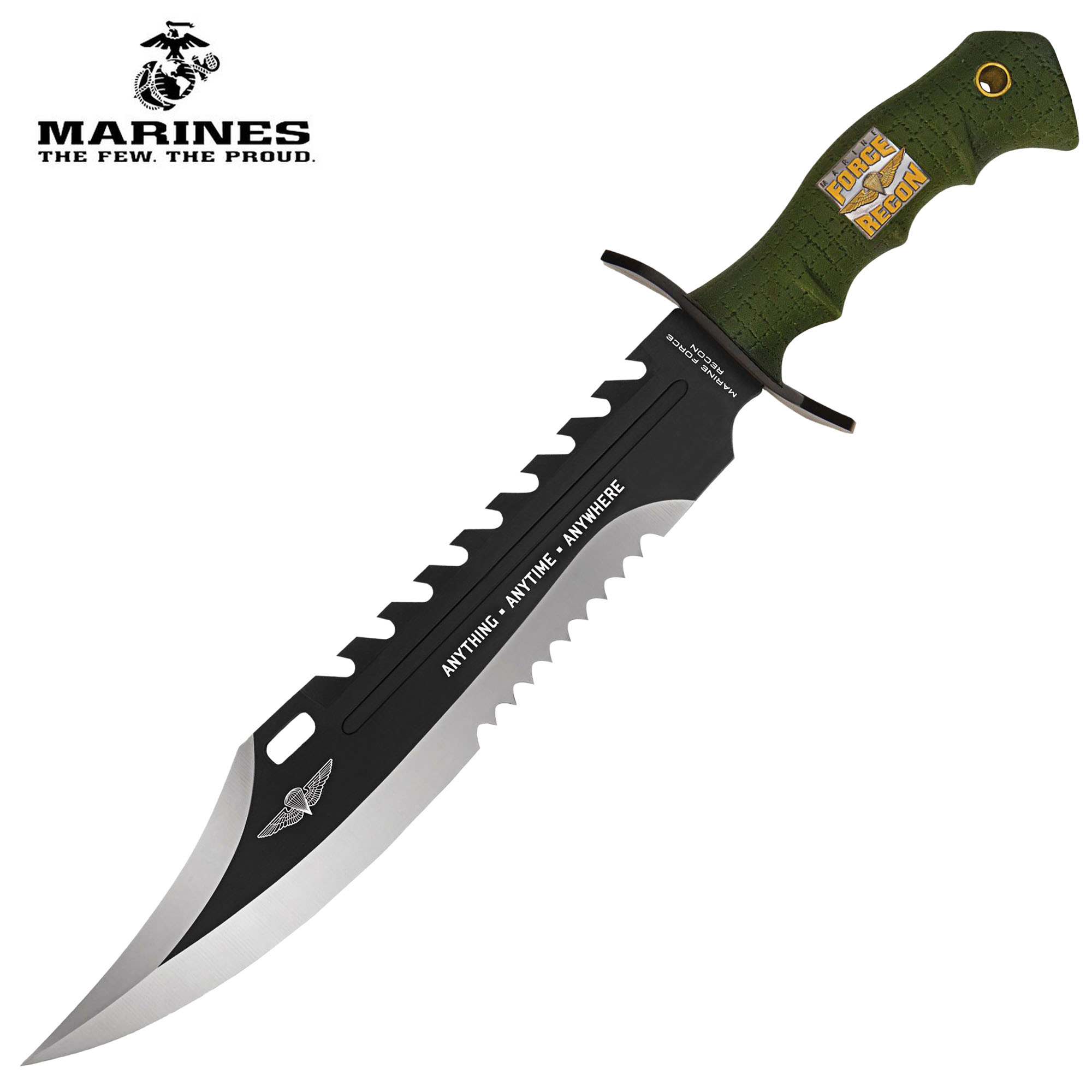 Anytime Anywhere Marine Recon Bowie und Scheide