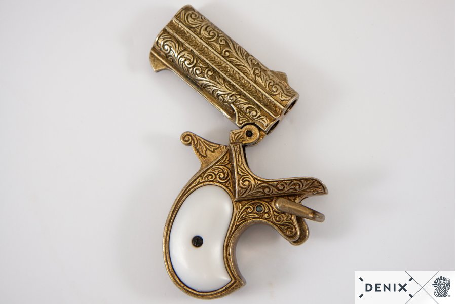 Derringer, Doppellauf, Kal.41, messingf. Perlmuttimit, USA 1866 