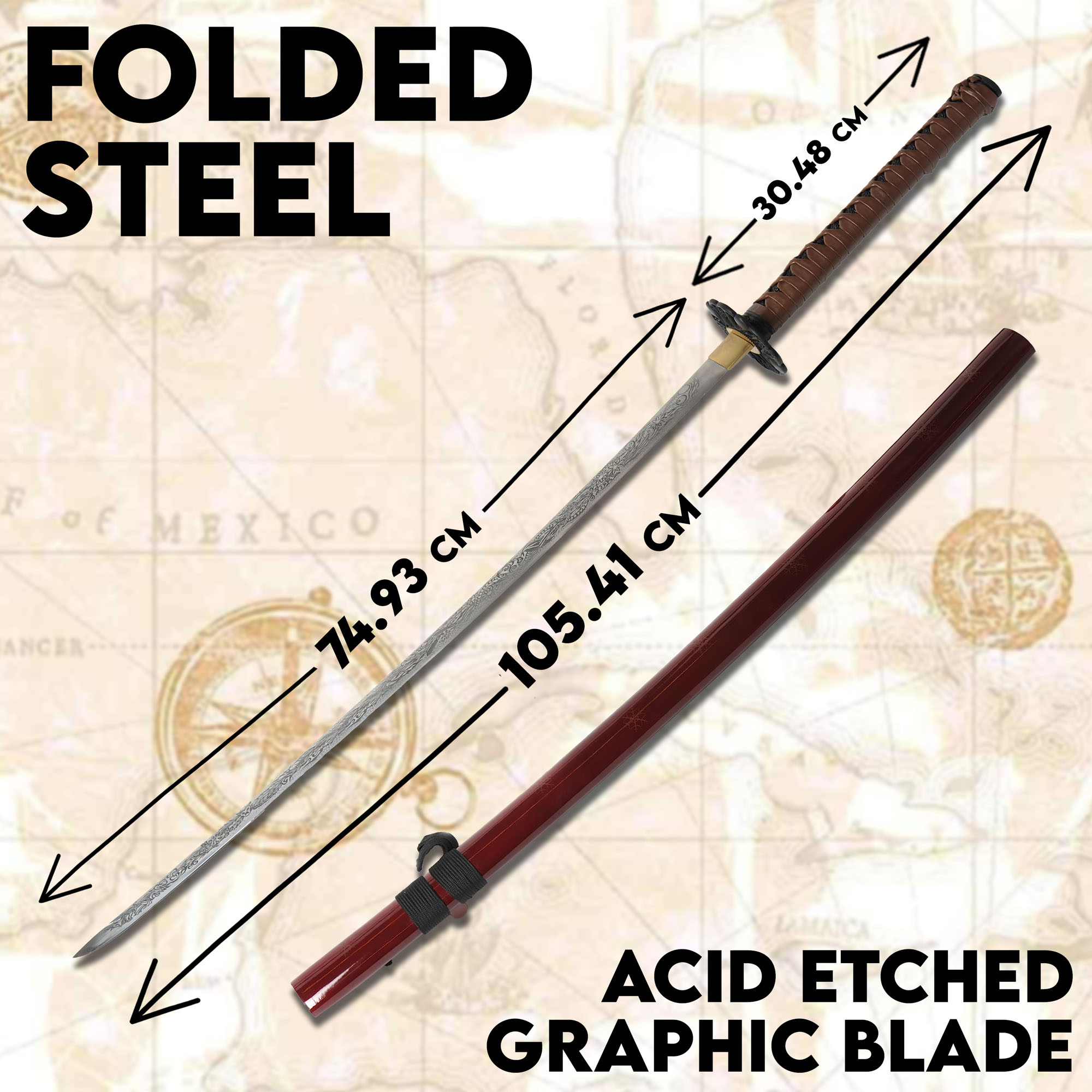 Sucker Punch Katana, gefalteter Stahl