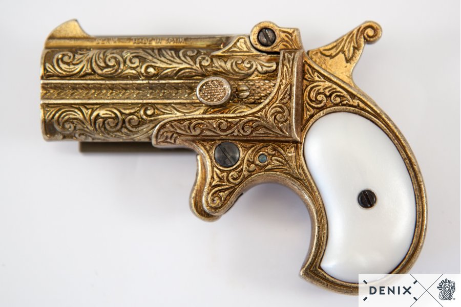 Derringer, Doppellauf, Kal.41, messingf. Perlmuttimit, USA 1866 