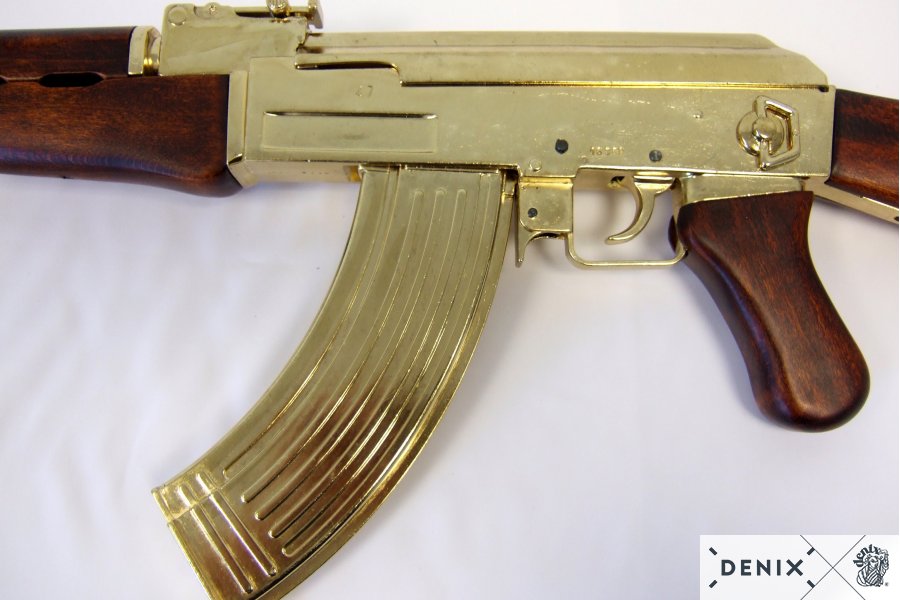 MG Kalaschnikow AK 47 von 1947 Russland, vergoldete Sadam-Ausführung