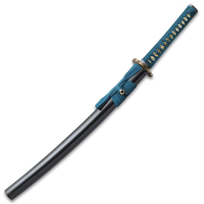 Shikoto Hammergeschmiedetes Longquan Master Teal Wakizashi