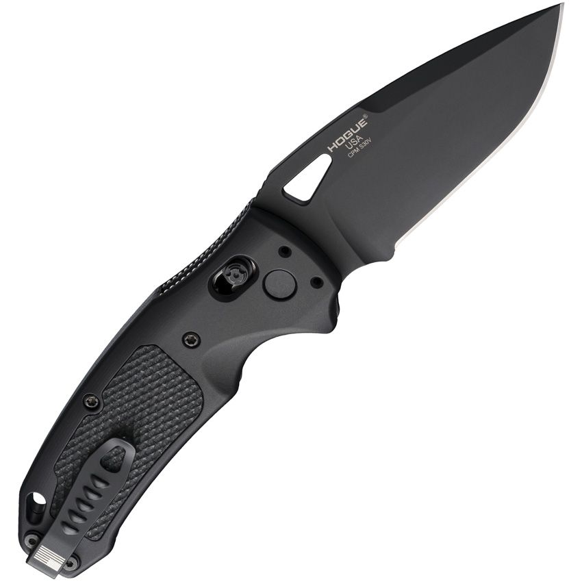 K320 AXG Pro ABLE, S30V schwarze Cerakote-Drop-Point-Klinge, schwarzer Aluminiumgriff