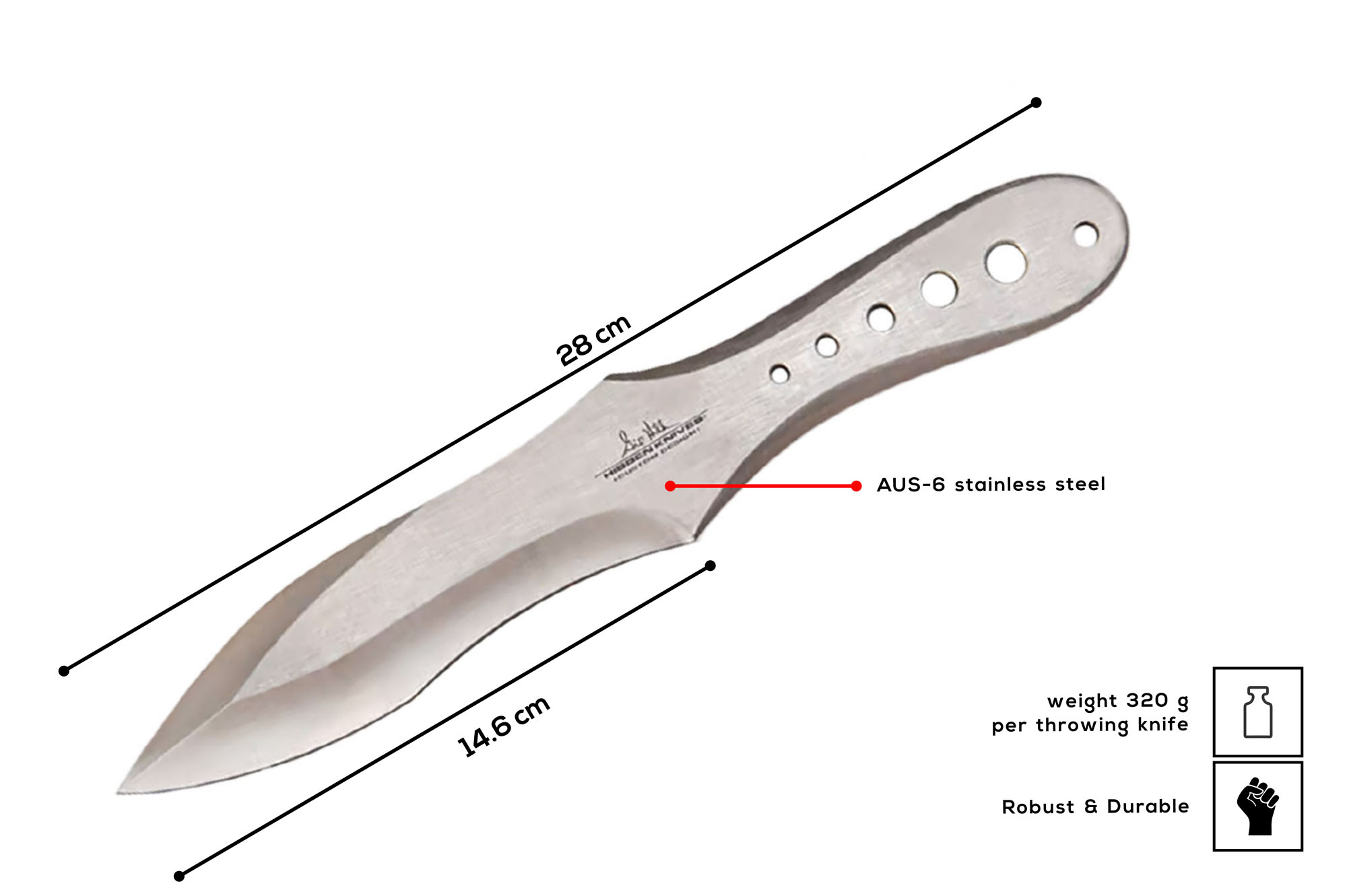Gil Hibben Genx Pro Wurfmesser 3er Set, groß