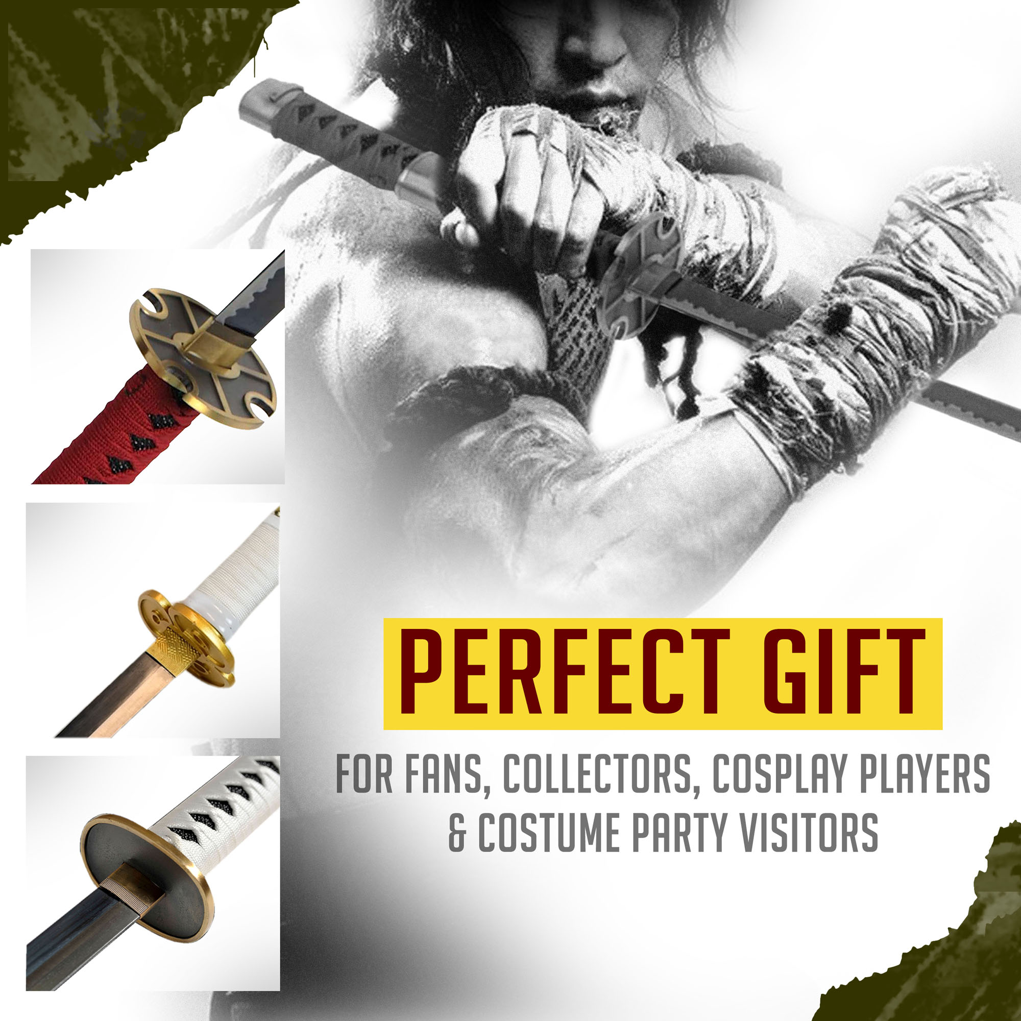 One Piece Schwerter Bundle - Zoro's Schwerter -  Oden’s Ame No Habakiri, Sandai Kitetsu & Wado Ichimonji