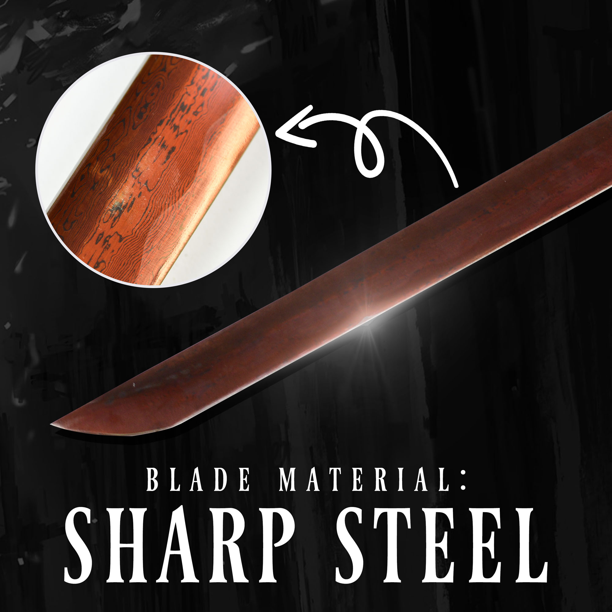 Sephiroth Masamune Schwert - handgeschmiedet & gefaltet, Set - Blutdamast Edition
